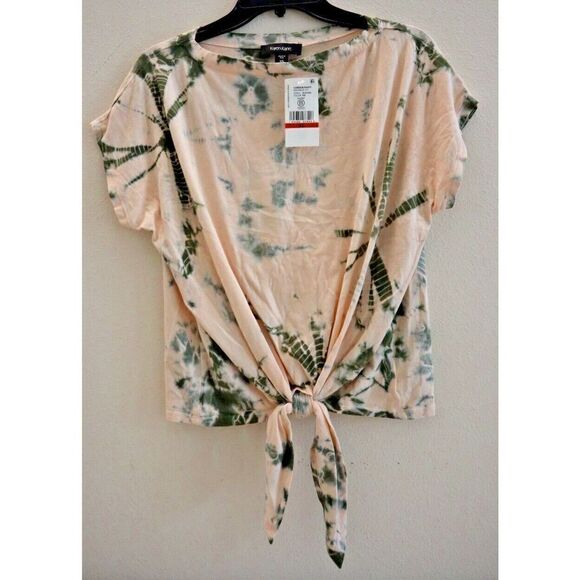 Karen Kane 2L33195 Women's Sz XS Tie Dyed Boat Neck Tie Front Pullover Top $98 - Picture 1 of 8
